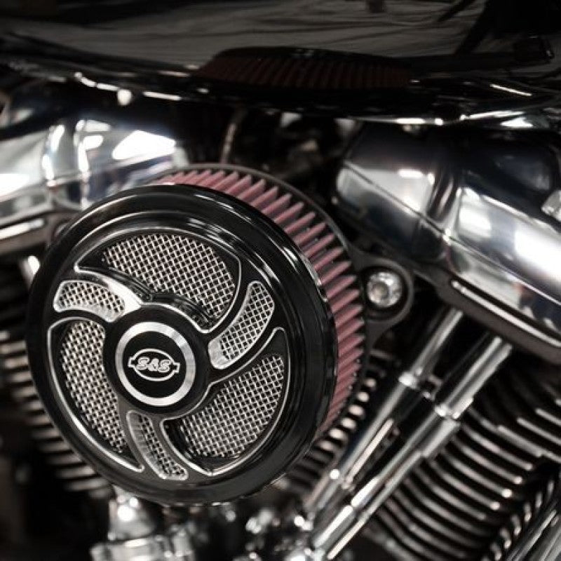 S&S Cycle 2017+ M8 Models Stealth Air Cleaner Kit w/ Torker Cover 170-0393C 170-0393C Photo - Primary