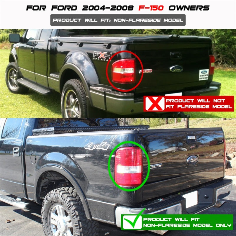 SPYDER Xtune Ford F150 Styleside 04-08 (Not Fit Heritage & SVT) LED Tail Lights Black ALT-ON-FF15004-LED-BK 5012890 5012890 Photo - Mounted