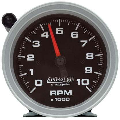 AutoMeter Tachometer Gauge 10K RPM 3 3/4in Pedestal w/Ext. Shift-Light - Black Dial/Black Case 233908 233908 Photo - Primary
