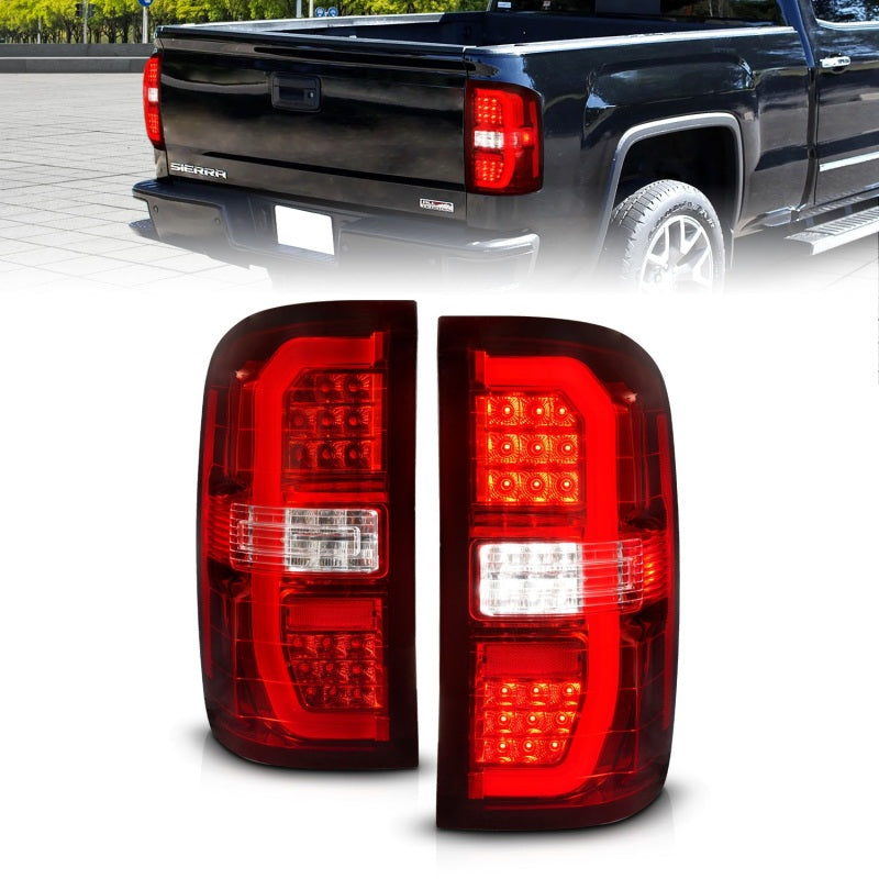 ANZO 14-18 GMC Sierra 1500 LED Taillights Red/Clear 311466 311466 Photo - Primary