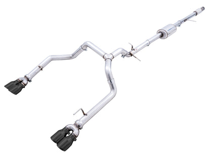 AWE Tuning 4th Gen GM 1500 5.3L 0FG Catback Split Rear Exit (w/ Bumper Cutouts) - Quad Diamond Tips 3015-43202 3015-43202 Photo - Primary