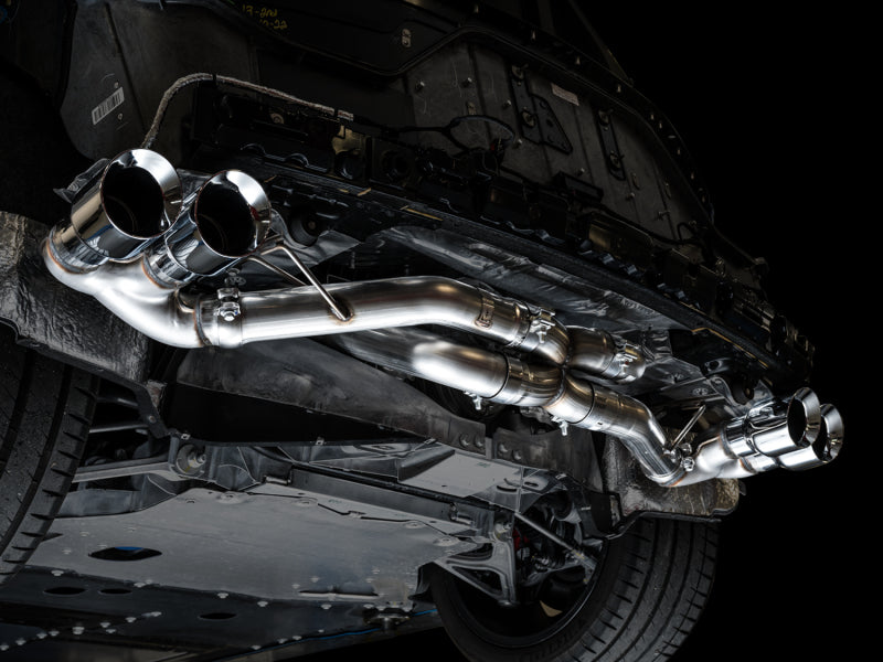 AWE Tuning 2020 Chevrolet Corvette (C8) Track Edition Exhaust - Quad Chrome Silver Tips 3020-42080 3020-42080 Photo - Mounted