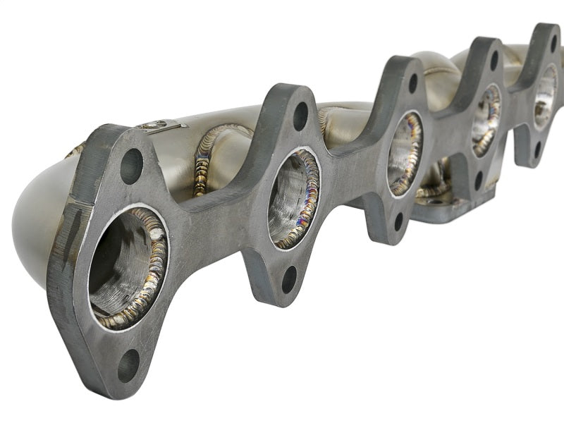 aFe Twisted Steel Header Turbo Manifold, 304 Stainless steel w/ T4 flange 48-32018 Photo - Unmounted