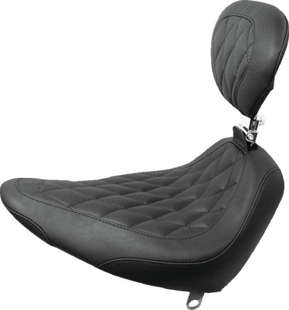 Mustang Motorcycle Mustang 84-06 Harley Standard Rear Tire Wide Tripper Solo Seat w/DBR Diamond Stitch - Black 79751 79751 Photo - Primary