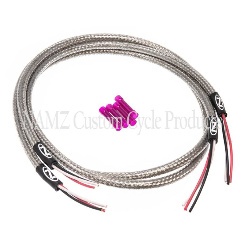 NAMZ Turn Signal Harness 36in. (SS Braided & Clear Coated - For Switch Housing Mounted Signals) NTSH-3602 NTSH-3602 Photo - Primary
