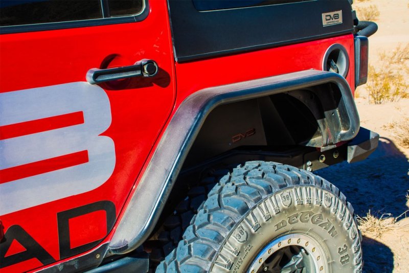 DV8 Offroad 07-18 Jeep Wrangler JK Front & Rear Flat Tube Fenders FENDB-02 FENDB-02 Photo - Mounted