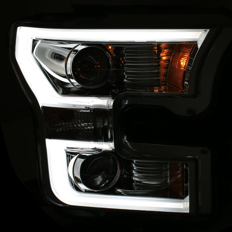 Anzo 2015-2016 Ford F-150 Projector Headlights w/ Plank Style Design Chrome 111348 Photo - Mounted