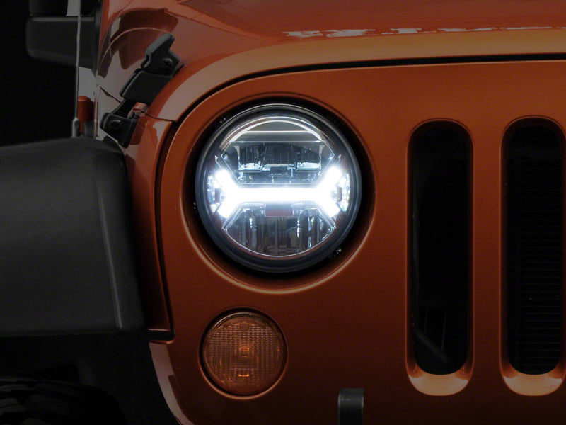Raxiom07-18 Jeep Wrangler JK LED Halo Projector Headlights- Chrome Housing (Clear Lens) J121872 J121872 Photo - Primary