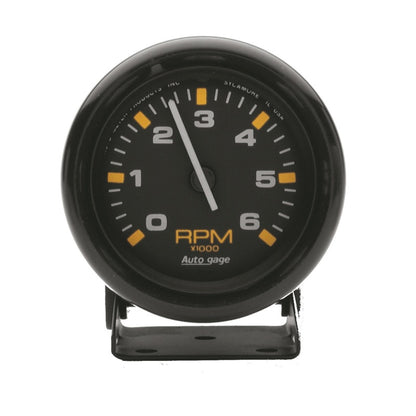 Autometer 2-3/4" Pedestal Tachometer, 0-6,000 Rpm, Black/Black, Auto Gage 2306 Photo - Primary