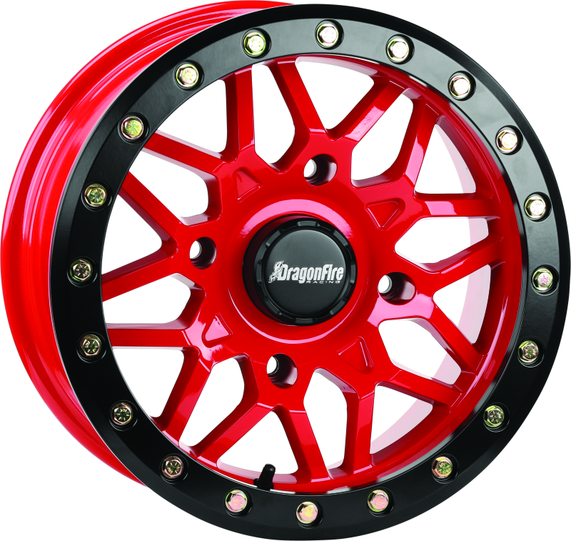 DragonFire Racing Typhon Wheel 15X7 4/156 5+2 +10 Machined Red 523205 523205 Photo - Primary