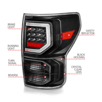 Anzo 07-11 Toyota Tundra Full LED Tailights Black Housing Clear Lens G2 (w/C Light Bars) 311386 311386 Photo - Unmounted