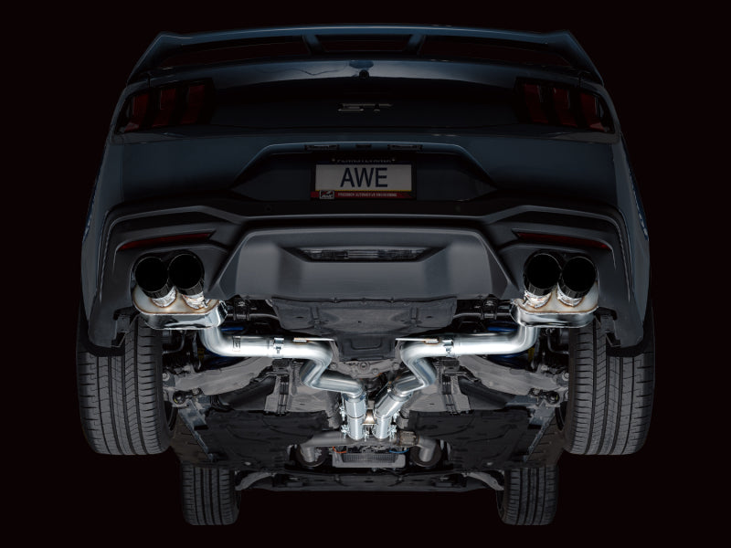 AWE Tuning AWE 2024 Ford Mustang GT Fastback S650 RWD SwitchPath Catback Exhaust w/ Quad Diamond Black Tips 3025-43650 3025-43650 Photo - Mounted