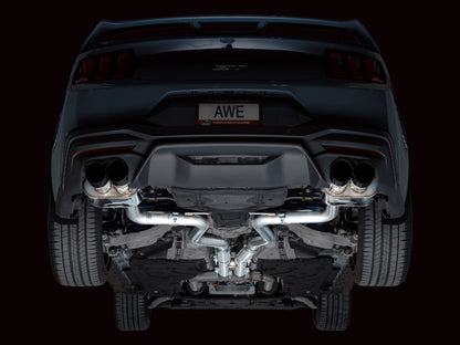 AWE Tuning AWE 2024 Ford Mustang GT Fastback S650 RWD SwitchPath Catback Exhaust w/ Quad Diamond Black Tips 3025-43650 3025-43650 Photo - Mounted