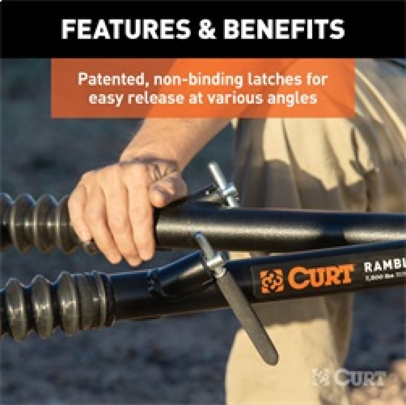 RockJock Curt Rambler Steel RV Tow Bar 7500lbs 2in Shank RJ-70001 RJ-70001 Features and Benefits