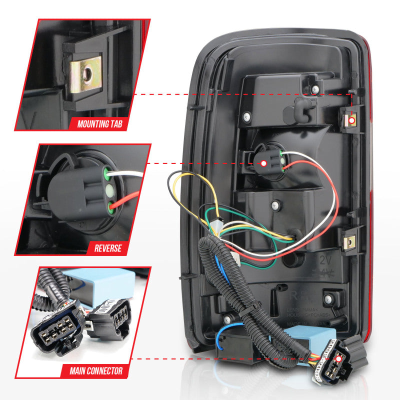 ANZO 2000-2006 Chevrolet Tahoe LED Tail Lights w/ Clear Lens Black Housing 311362 311362 Photo - Unmounted