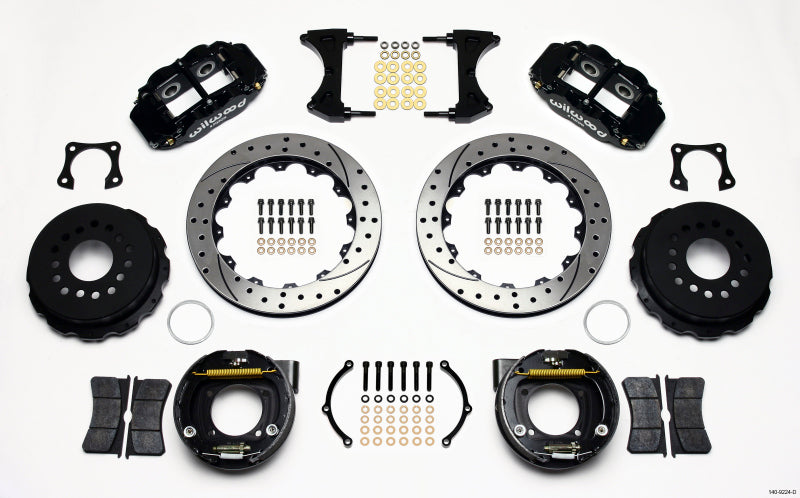 Wilwood Narrow Superlite 4R Rear P-Brk Kit 12.88in Drilled 58-64 Olds/Pontiac Ends 2.81in Offset 140-9224-D 140-9224-D Photo - Primary