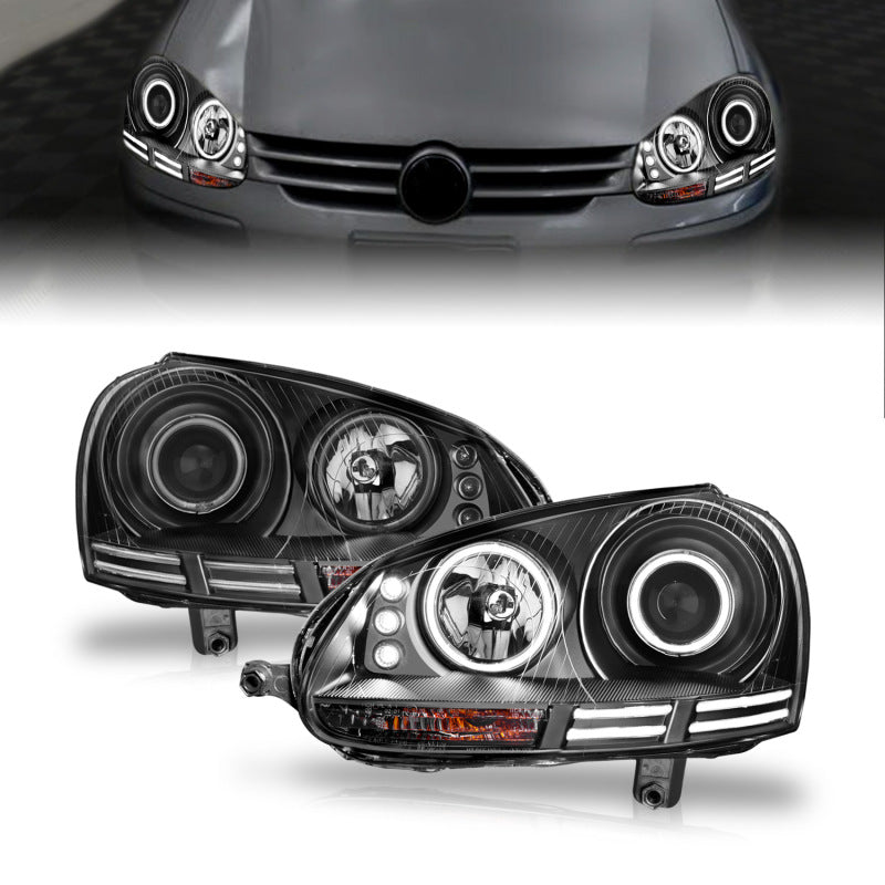 Anzo 2006-2009 Volkswagen Rabbit Projector Headlights w/ Halo Black (CCFL) 121345 User 2