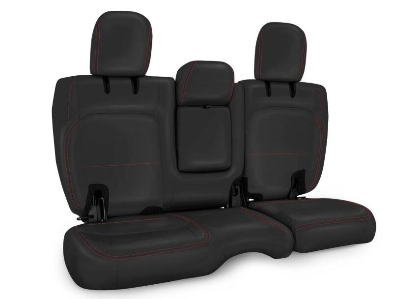 PRP Seats PRP 2018+ Jeep Wrangler JLU/4 Door Rear Bench Cover w/ Leather Interior - Black w/ Red Stitching B044-01 B044-01 Photo - Primary