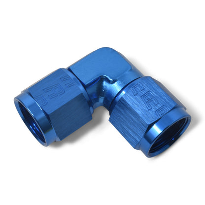 Russell 90° Female AN To Female AN Low Profile (Blue Finish) 614506 Photo - out of package