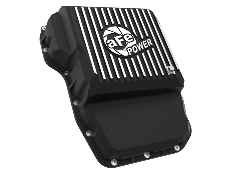 aFe Transmission Pan (Black w/ Machined Fins) 13-19 Dodge Diesel Trucks L6-6.7L (td) 46-71160B 46-71160B Photo - Unmounted