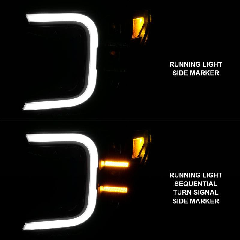 Anzo 18-20 Ford F-150 Full Led Projector Smoke Bar Style Headlights Black Amber 111520 111520 User 1