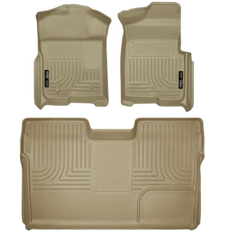 Husky Liners 09-12 Ford F-150 Super Crew Cab WeatherBeater Combo Tan Floor Liners 98333 Photo - Primary