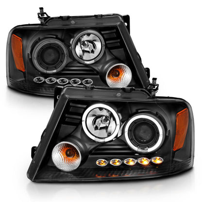 Anzo 2004-2008 Ford F-150 Projector Headlights w/ Halo and LED Black G2 111204 User 7