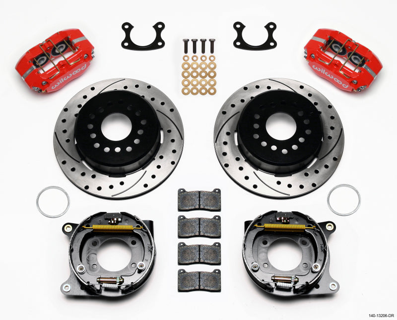 Wilwood DP-DB P/S Park Brake Kit, Drilled, Red, Small Ford 2.50" Offset 140-13206-DR Photo - Primary