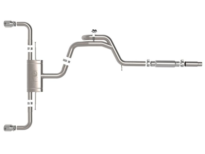 aFe Gemini XV 3in to 2 1/2in 304 SS Cat-Back Exhaust 22-23 Volkswagen GTI (MK8) 2.0L w/Polished Tips 49-36451-P 49-36451-P Photo - Unmounted