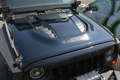 DV8 Offroad 07-18 Jeep Wrangler JK Rubicon 10th Anniversary Replica Hood HDMB07-TA HDMB07-TA Photo - Mounted