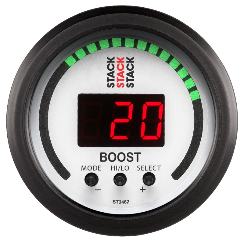 Autometer Stack 52mm -1 to +2 Bar (-30INHG to +30 PSI) Boost Controller - White ST3462 ST3462 Photo - Primary