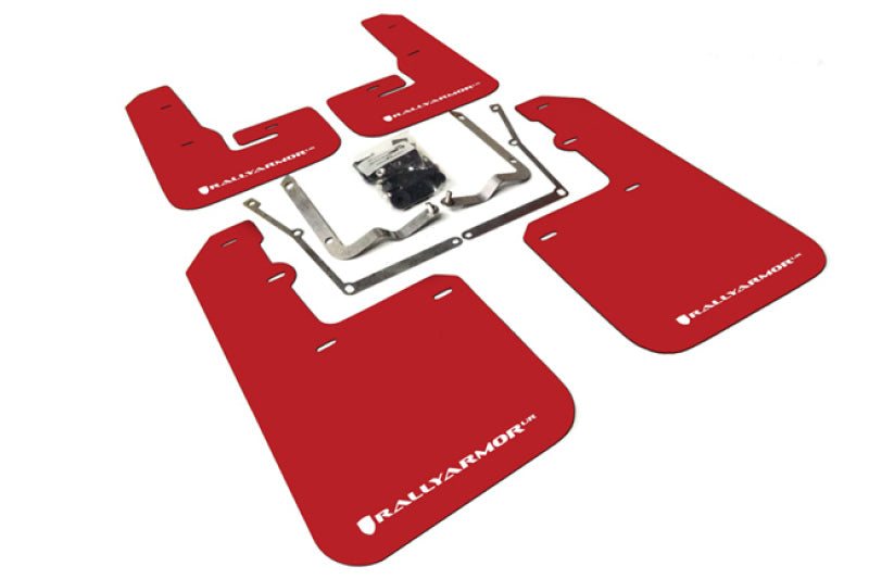 Rally Armor 2015+ VW Jetta UR Red Mud Flap w/ White Logo MF42-UR-RD/WH Photo - Primary