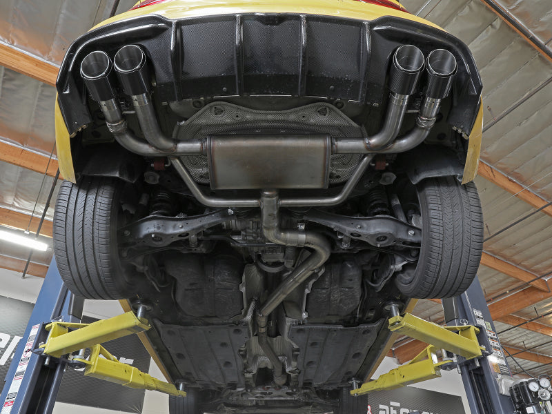 aFe MACHForce XP 3in-2.5in 304SS Exhaust Cat-Back 15-20 Audi S3 L4-2.0L (t) - Black Tips 49-36442-B 49-36442-B Photo - Mounted