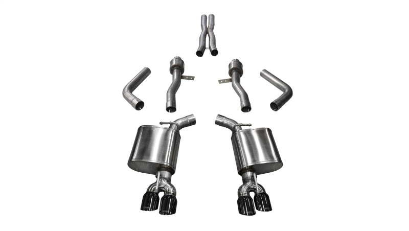 Corsa 17-18 Dodge Challenger 5.7L V8 Sport Cat-Back Dual Rear Exit w/3.5in Black Tips 21005BLK 21005BLK Photo - Primary