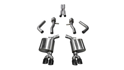 Corsa 17-18 Dodge Challenger 5.7L V8 Sport Cat-Back Dual Rear Exit w/3.5in Black Tips 21005BLK 21005BLK Photo - Primary