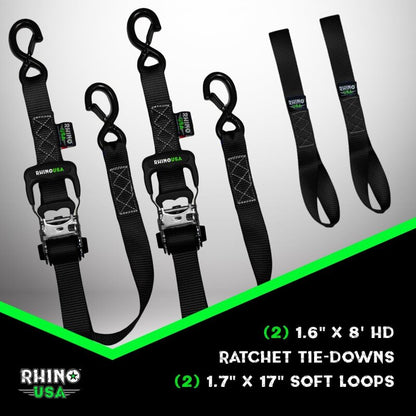 Rhino USA Heavy Duty Ratchet Tie-Downs 2-Pack (Orange) 1.6In X 8Ft HDKIT-2PK-ORG HDKIT-2PK-ORG User 1