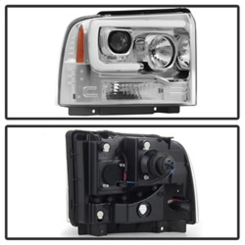 Spyder 05-07 Ford F250/350/450 SD Ver 2 Proj Headlights - Light Bar DRL - Black PRO-YD-FS05V2-LB-C 5084682 5084682 Photo - Unmounted