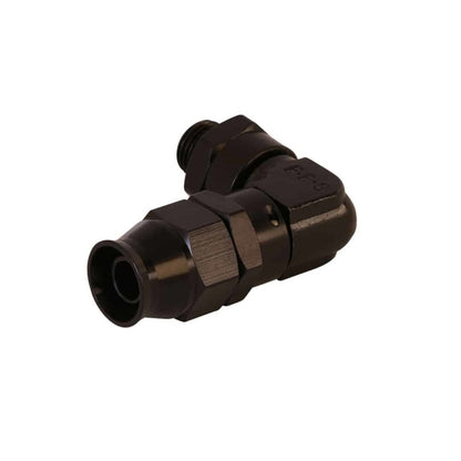 Aeromotive PTFE Hose End - AN-06 to AN-08 Hose - 90 Deg - Black Anodized 15736 15736 Photo - Close Up