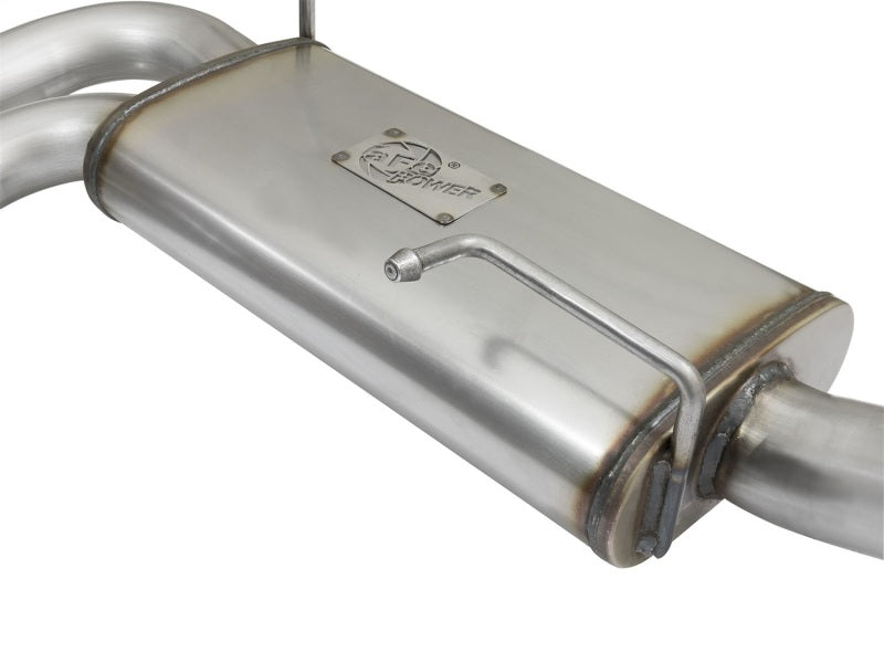 aFe Rebel Series 3in to 2-1/2in Stainless Steel Cat-Back Exhaust System w/ 49-44070-B Photo - Unmounted