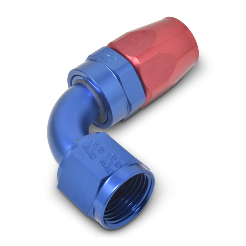 Russell Full Flow 90° Swivel Style Hose End - Red / Blue 610160 Photo - out of package