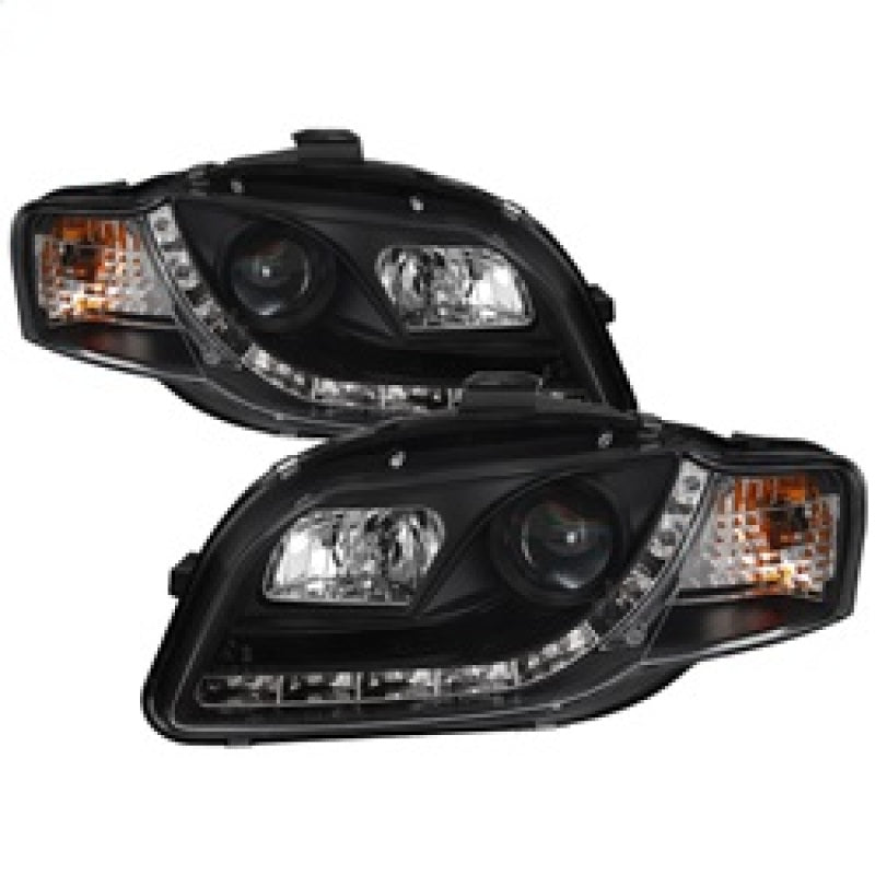 Spyder Audi A4 06-08 Projector Headlights Halogen Model Only - DRL Black PRO-YD-AA405-DRL-BK 5008572 5008572 Photo - Primary