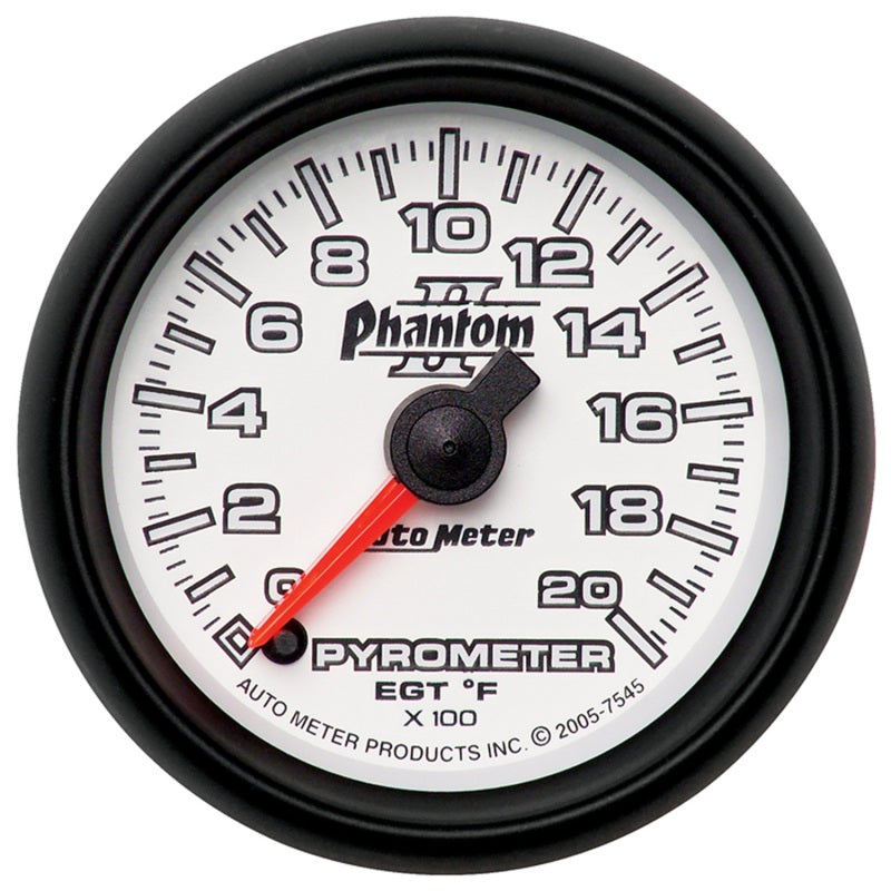 Autometer 2-1/16" Pyrometer, 0-2000 °F, Stepper Motor, Phantom II 7545 Photo - Primary
