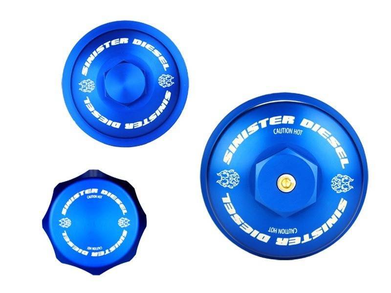 Sinister Diesel 03-07 Ford 6.0L Billet Blue Cap Kit SD-BCK-6.0 SD-BCK-6.0 Photo - Primary