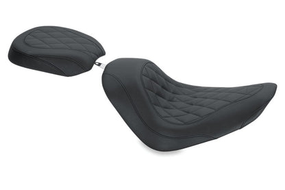 Mustang Motorcycle Mustang 06-17 Harley Softail Wide Tire (200mm) Wide Tripper Solo Seat Diamond Stitch- Black 76742 76742 Photo - Primary