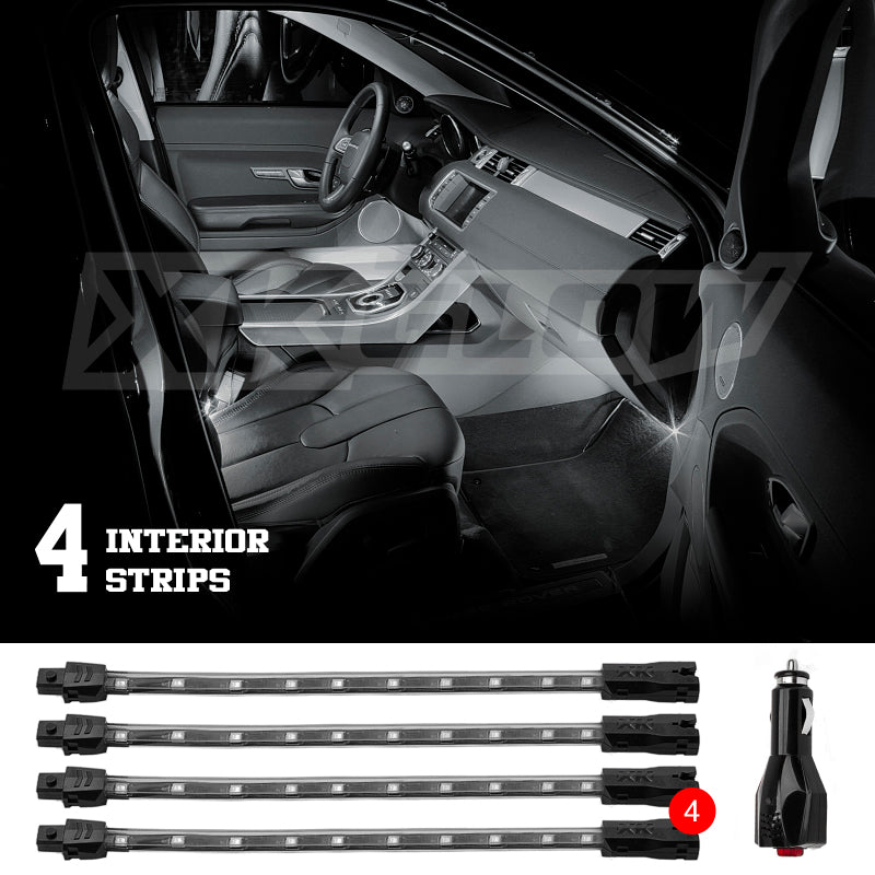 XKGLOW XK Glow Single Color XKGLOW UnderglowLED Accent Light Car/Truck Kit White - 4x8In XK041004-W XK041004-W User 1