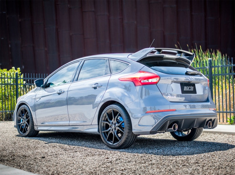 Borla 16-17 Ford Focus RS 2.3L MT Round Angle-Cut Tips Split Rear Exit ATAK Catback Exhaust 140730 140730 Photo - Close Up
