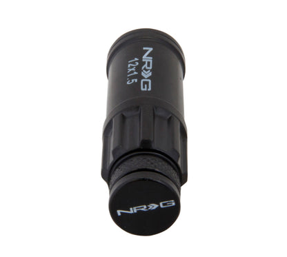 NRG M12 x 1.5 New Steel Lug Nut w/ Dust Cap Cover Set 21 Pc Black w/Locks LN-LS700BK-21 Photo - Primary