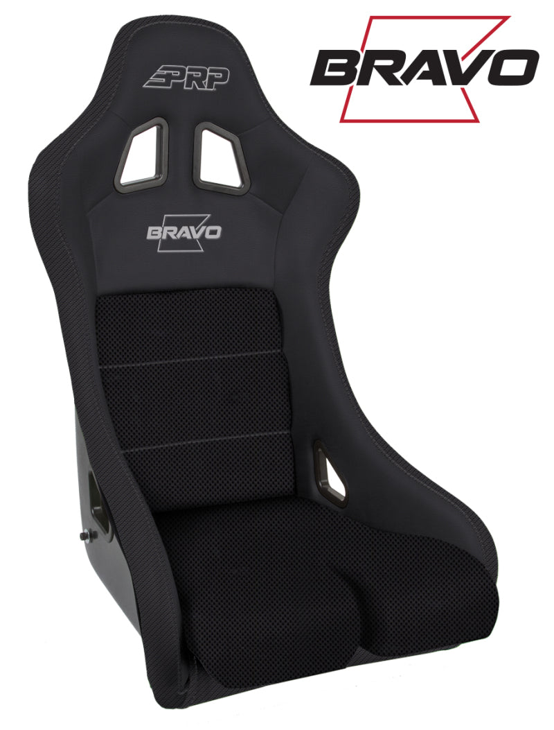 PRP Seats PRP Bravo Composite Seat- Black (PRP Silver Outline/Bravo Silver- Black Stitching) A4502-201 A4502-201 Photo - Primary