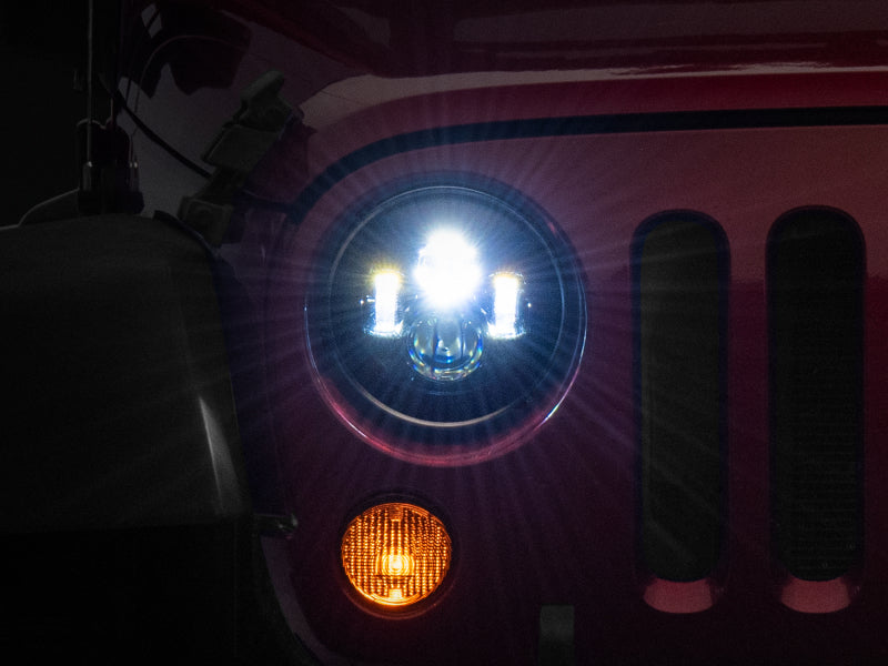 Raxiom 97-18 Jeep Wrangler TJ/JK Axial Series LED Daymaker Headlights- Black Housing (Clear Lens) J108042 J108042 Photo - Primary