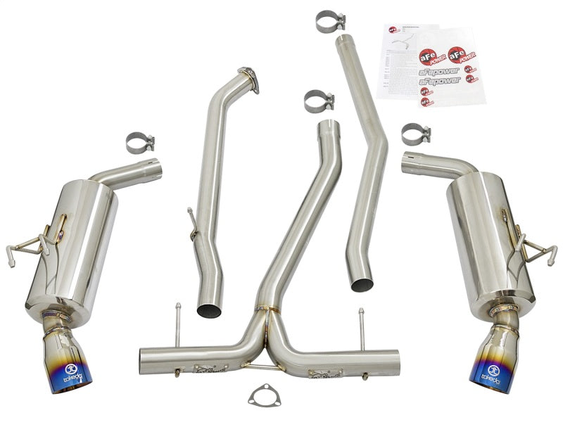 aFe Takeda 2-1/4 to 2-1/2in 304 Stainless Steel Cat-Back Exhaust w/Anodize 49-36615-L Photo - Unmounted